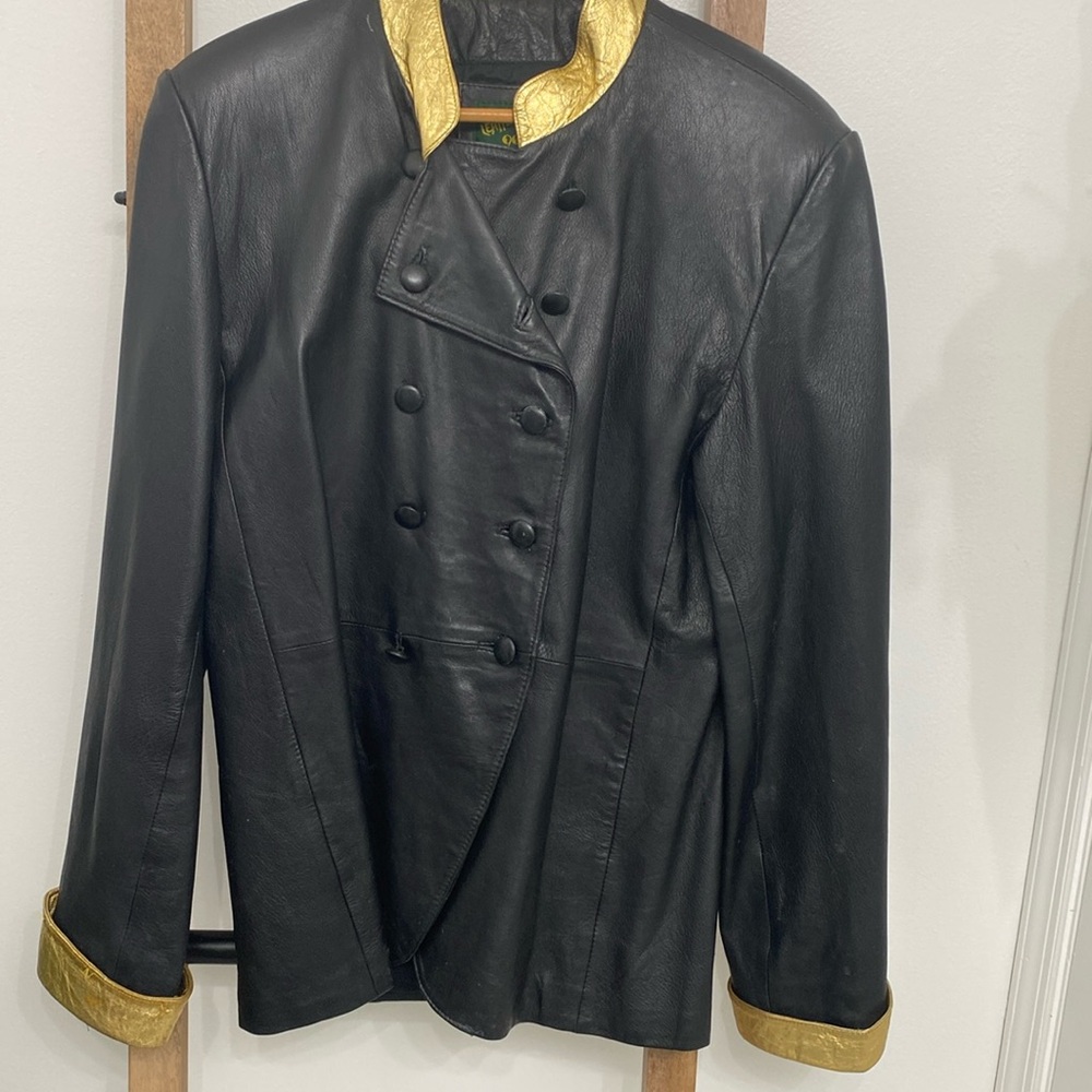 Vintage Leather Coat Jacket|Distressed Black Leather Coat|Moto Style Leather